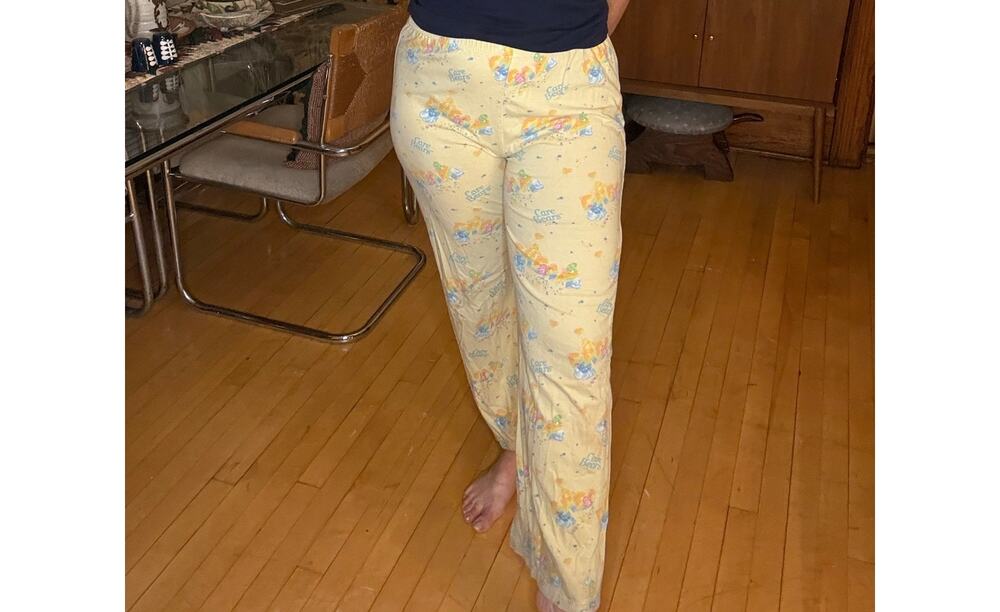 Care Bears Pajama Sleep Bottoms Medium Comfy Kidcore Rainbow 80s Yellow
